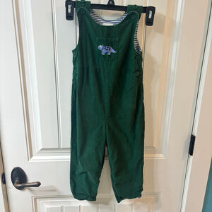 Boys JoJo Maman Bebe Overalls 2-3 Yr Green Blue Dinosaur Corduroy 100% cotton